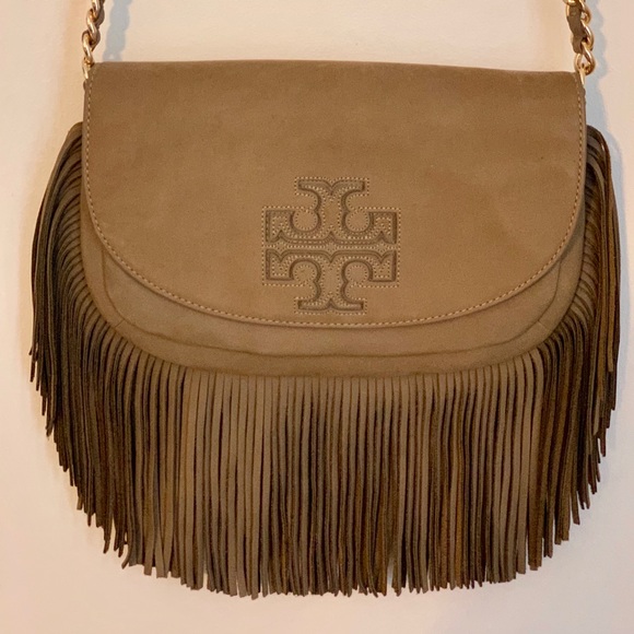 Tory Burch Handbags - Tory Burch Suede Fringe Cross Body